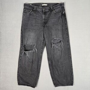 Levis Jeans Womens 34 (40x29) Black Baggy Dad Distressed Straight Skater Premium